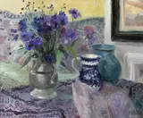 Yvonne Cheffer-Delouis, Les bleuets, oil on canvas