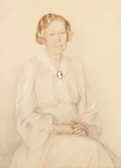 Boris Chaliapin, A portrait of Louise Jameson Heusner of Detroit, graphite, watercolor and gouache on paper