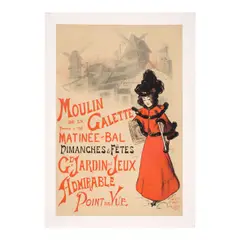 Auguste Roedel, Moulin de la Galette, 1895, Lithograph in colors on wove paper linen-backed
