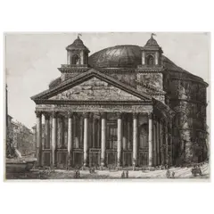 Luigi Rossini, Veduta del Pantheon di Agrippa, c. 1820, Etching on wove paper