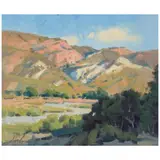 John Poon, Red Rock Morning, oil on canvas affixed to board