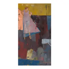 Joel Kelly, Woman, dark field, 2002, oil on Masonite