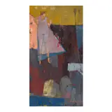 Joel Kelly, Woman, dark field, 2002, oil on Masonite