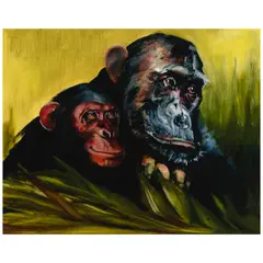 Gene Hackman, Chimpanzees, acrylic on canvas