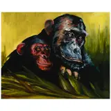 Gene Hackman, Chimpanzees, acrylic on canvas