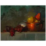 Gene Hackman, Still Life with Fruit, oil on canvas
