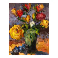 Gene Hackman, Still Life (A Group of Two), oil on canvasboard; oil on board