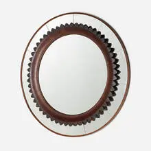 Fratelli Marelli, Mirror, c. 1945, walnut, mirrored glass