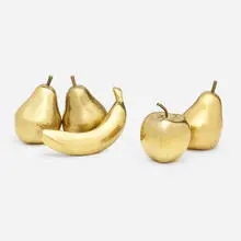 Monique Gerber, Fruit sculptures, collection of five, c. 1975, gilt bronze