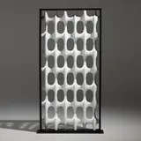 Don Harvey, Bones screen, c. 1965, cast and lacquered fiberglass, ebonized wood frame, enameled steel