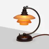 PH 1/1 table lamp by Poul Henningsen, 1936, glass, enameled brass, Bakelite, sold Apr 2022