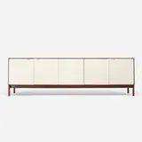 Florence Knoll, custom cabinet, walnut, lacquered wood, chrome-plated brass