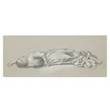 William De Morgan, Study of a reclining figure, coloured chalk