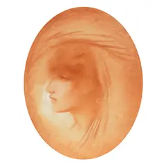 Simeon Solomon, Head study of a young woman, red chalk