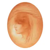 Simeon Solomon, Head study of a young woman, red chalk