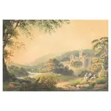 Francis Nicholson, Kirkstall Abby, West Yorkshire, watercolour over traces of pencil