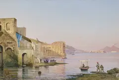 Guglielmo Giusti, Palazzo Donn'Anna, Naples, gouache