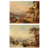 Henry Courtney Selous, Views of Lake Como, a pair, oil on canvas