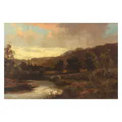 John Horace Hooper, Shiplake on Thames, oil on canvas