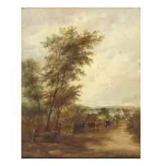 Alfred Vickers Snr, Lane scene near Edmonton, oil on panel