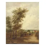 Alfred Vickers Snr, Lane scene near Edmonton, oil on panel