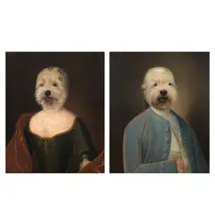 Thierry Poncelet, Viscountess and Sir Robert, oil on canvas