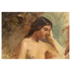 Ra William Etty, Portrait of a nude lady, oil on panel