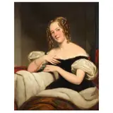 Margaret Sarah Carpenter, A portrait of Mary Marjoribanks, with ringlets and leg-of-lamb sleeves, seated, half length, oil on canvas