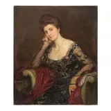 Theodore Blake Wirgman, Portrait of Winifred Layard, wife of Major Arthur Layard, oil on canvas