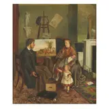 M. C. Hunt, The painting lesson, oil on canvas