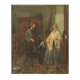 M. C. Hunt, A studio visit, oil on canvas