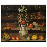 Miguel Canals, Still life with fruit and flowers, oil on canvas