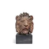William Timyn, patinated bronze bust of a lion, patinated bronze