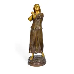 patinated and gilt bronze figure of La Foi ou Jeanne d'Arc by Raoul Larche, gilt bronze, offered Sep 2026