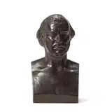 Hippolyte Maindron, late 19th century patinated bronze portrait bust of a gentleman, patinated bronze