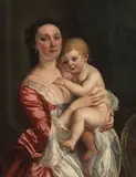 Henry Pickering, Portrait of a mother and her child, oil on canvas