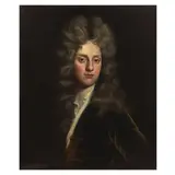 Michael Dahl the Younger, Portrait of a gentleman, said to be Leftwich Oldfield, bust-length, in a green velvet jacket and within a painted oval, oil on canvas