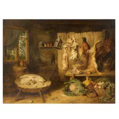 Benjamin Blake, Farmhouse larder, oil on panel