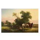 Henry Shayer, The log team resting, oil on canvas