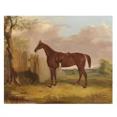Thomas Walker Bretland, Portrait of a chestnut horse, oil on canvas