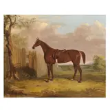 Thomas Walker Bretland, Portrait of a chestnut horse, oil on canvas
