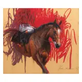 Katie O'Sullivan, Study of a horse and jockey, oil on board