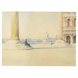 Reginald Barratt, View of the Piazzetta San Marco, watercolour over traces of pencil
