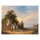 Constantinus Cornelis Huysmans, A country road, oil on canvas