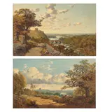 Edmund John Niemann, View of Windsor castle; View of Richmond, oil on canvas