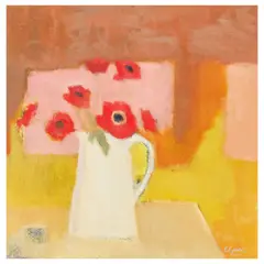Michael Clark Rgi Rsw Pai, Poppies in a white jug, oil on canvas