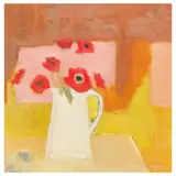 Michael Clark Rgi Rsw Pai, Poppies in a white jug, oil on canvas