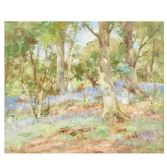 William Stewart MacGeorge Rsa, The bluebell wood, oil on canvas