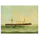 British School, H.M.S. Terrible at sea, oil on canvas