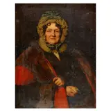 Scottish School, Portrait of Margaret Oliphant of Condie (b.1760), married George Graeme, 9th Laid of Inchbrakie 1786, wearing a bonnet, half-length with hands folded, oil on canvas,